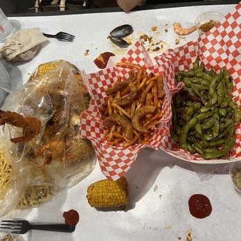 Boil Daddy - Corona - Spicy Edamame, calamari basket and a bag of shrimp, clams and mussels - Cajun/Creole Near Me - Corona, California Boil Daddy - Corona - Spicy Edamame, calamari basket and a bag of shrimp, clams and mussels - Cajun/Creole Near Me - Corona, California