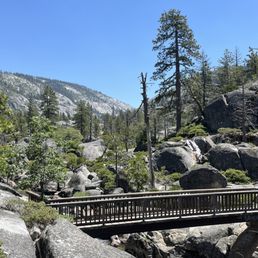 Bridge over the river that feeds in to the lake