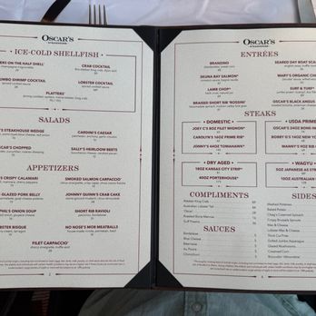 Oscar's Steakhouse - Menu 9/2025 - Steakhouses Near Me - Las Vegas, Nevada