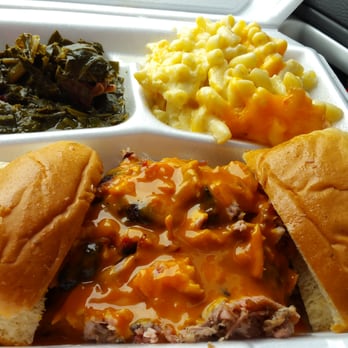 Konan BBQ - Pork Dinner with Mac & Cheese and Greens. - Barbeque Near Me - Tampa, Florida