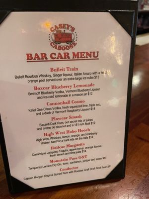 Menu photo 1 Casey's Caboose Killington, VT