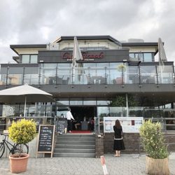 Casa Grande - The restaurant from the harbor/river. Seating on two different levels facing the harbor.