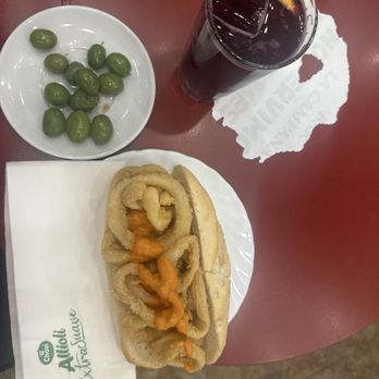 La Campana - Calamari sandwich & tinto de verano - Tapas Bars Near Me - Madrid, M La Campana - Calamari sandwich & tinto de verano - Tapas Bars Near Me - Madrid, M