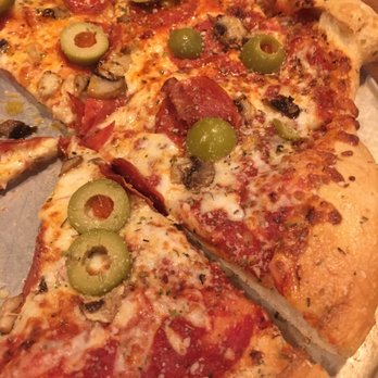 Mike's Pizza Bar - Mike's pizza with added green olives. - Pizza Near Me - Detroit, Michigan Mike's Pizza Bar - Mike's pizza with added green olives. - Pizza Near Me - Detroit, Michigan