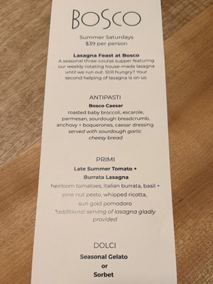 Menu photo 1 Bosco San Francisco, CA Menu photo 1 Bosco San Francisco, CA