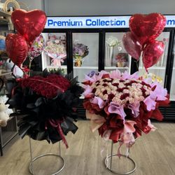 66 & 99 heart shaped bouquet