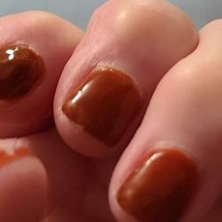 Supposedly gel polish but it looked like this after leaving the salon! Cuticles not touched.