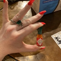 Red acrylic fill in and gel