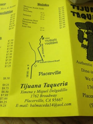 Menu photo 2 Tijuana Taqueria Placerville, CA Menu photo 2 Tijuana Taqueria Placerville, CA