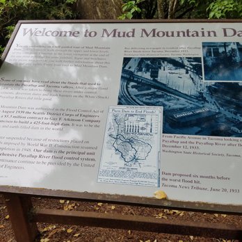 Mud Mountain Dam - The first of many educational boards - Parks Near Me - Enumclaw, Washington Mud Mountain Dam - The first of many educational boards - Parks Near Me - Enumclaw, Washington