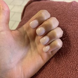 Dip mani - after a horrendous manicure at a different place. Dip mani - after a horrendous manicure at a different place.