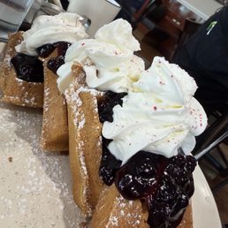 Snowflake waffles from holiday menu