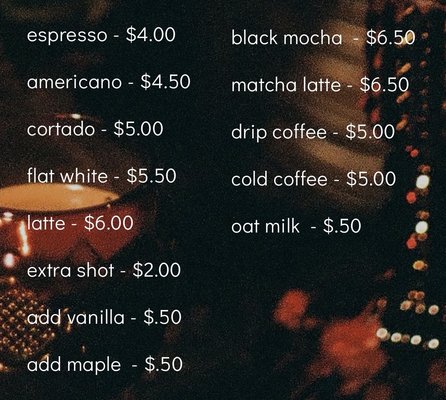 Menu photo 2 Manor Coffee Bar San Diego, CA Menu photo 2 Manor Coffee Bar San Diego, CA