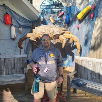 George Inlet Lodge - Giant crab. Husband for scale. - Venues & Event Spaces Near Me - Ketchikan, Alaska George Inlet Lodge - Giant crab. Husband for scale. - Venues & Event Spaces Near Me - Ketchikan, Alaska
