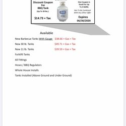 Atlantic Bottle Gas Co - 2020 prices listed on there website