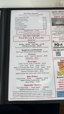 Menu photo 3 4 Corners Diner Atlantic Beach, NC Menu photo 3 4 Corners Diner Atlantic Beach, NC