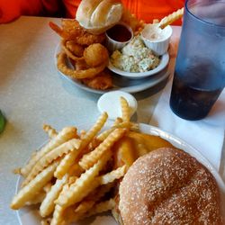 Davidson's Family Restaurant - Friday fish fry sandwich special $13.50. Seafood platter.