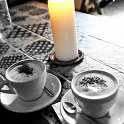A great cappuccino at the Kaffe Slabberasen
