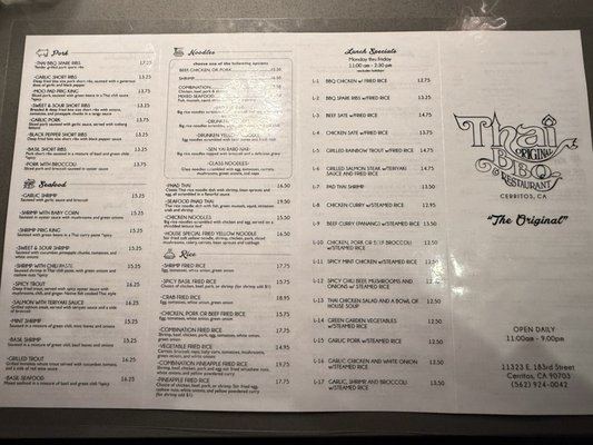 Menu photo 1 Thai Original BBQ Cerritos, CA Menu photo 1 Thai Original BBQ Cerritos, CA