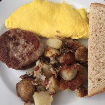 Stone Park Cafe - 2 eggs omelette style, sausage and home fries. - New American Near Me - Brooklyn, New York Stone Park Cafe - 2 eggs omelette style, sausage and home fries. - New American Near Me - Brooklyn, New York