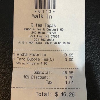 Q Tea Tapas - Bubble Tea Near Me - Fort Lee, New Jersey