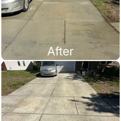 Charlotte Pro Pressure Washing - Driveway Pressure Washing - Before & After