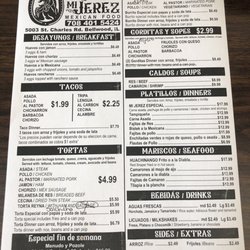 Taqueria Mi Jerez - Menu
