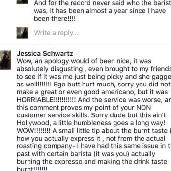 Hollywood Coffee - This was my response to his respond to my "bizarre rant" great customer service !!!!!NOT - Coffee & Tea Near Me - Mount Vernon, Washington