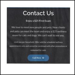 North Cobb Animal Hospital - Our $25.00 new client office visit extended into 2025! Can't wait to meet you!!!!
