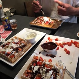 We ordered 2 waffles, and split them up for 3 people. The waffles are huge! We ordered 2 waffles, and split them up for 3 people. The waffles are huge!