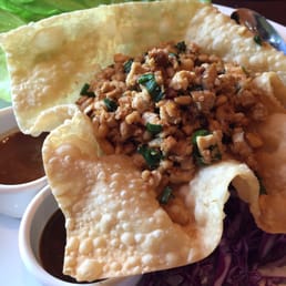 Lettuce wraps with Chicken. So good!!