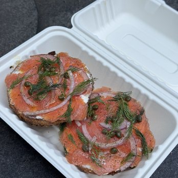 Apollo Bagels - Smoked salmon on an everything bagel - Bagels Near Me - New York, New York