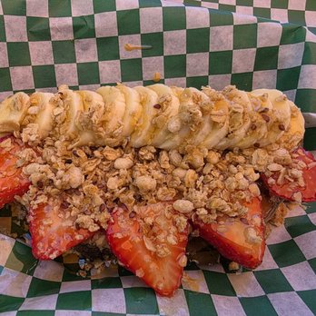 Crust Toast and Sandwich - Peanut Butter Picnic Breakfast Toast which was messy but SO worth it. - Sandwiches Near Me - Riverside, California