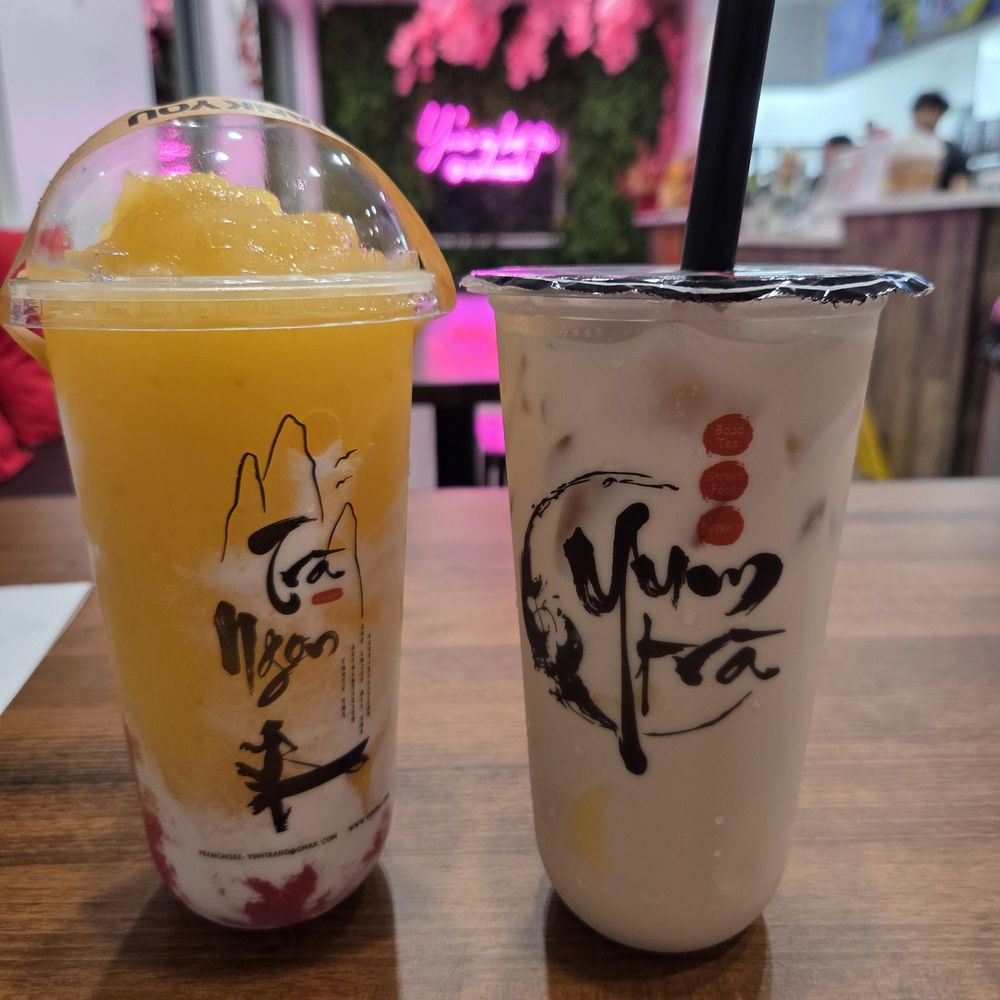 Yum Tra - Mango strawberry sago & oolong milk tea + pudding - Bubble Tea Near Me - Biloxi, Mississippi Yum Tra - Mango strawberry sago & oolong milk tea + pudding - Bubble Tea Near Me - Biloxi, Mississippi
