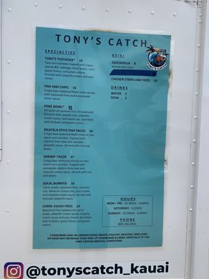 Menu photo 5 Tony’s Catch Kapaʻa, HI
