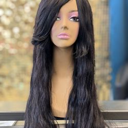Flow Hair & Beauty - Human hair wig with bangs "STELLA" Multiple lengths available shown 26"