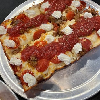 Via 313 Pizza - The Ambassador Bridge. The garlic makes this . So tasty. - Pizza Near Me - Orem, Utah Via 313 Pizza - The Ambassador Bridge. The garlic makes this . So tasty. - Pizza Near Me - Orem, Utah