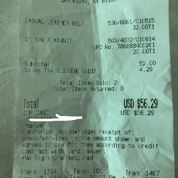 JCPenney - Picture of the receipt containing information at the time of the comfortable circumstance. - Women's Clothing Near Me - Las Vegas, Nevada