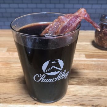 Churchkey - Mother Earth Brew Co. "Squealing Waffle Topper Maple Bacon Porter," With Bacon Garnish!!! Best up-sale I ever paid for!!! - Bars Near Me - Modesto, California Churchkey - Mother Earth Brew Co. "Squealing Waffle Topper Maple Bacon Porter," With Bacon Garnish!!! Best up-sale I ever paid for!!! - Bars Near Me - Modesto, California