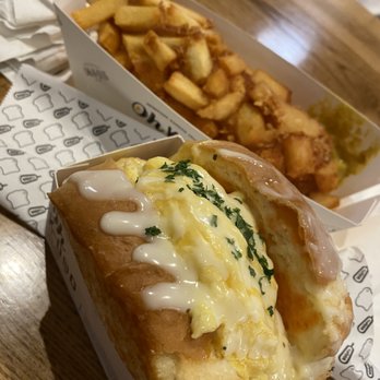 Oh K-Dog - Potato Dog (Half Mozz/Half Sausage) & Egg Toast - Hot Dogs Near Me - Arlington, Virginia Oh K-Dog - Potato Dog (Half Mozz/Half Sausage) & Egg Toast - Hot Dogs Near Me - Arlington, Virginia