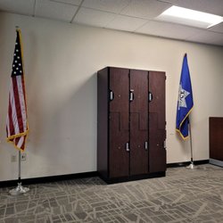 San Ramon Police Department - USA  flag and SRPD flag.