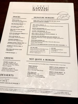 Menu photo 2 The Capital Burger Boston, MA Menu photo 2 The Capital Burger Boston, MA