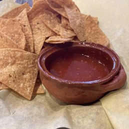 chips and salsa in a cute Jarrito