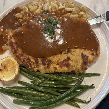 Das Cafe - Pork Schnitzel Dinner - Cafes Near Me - Spring City, Utah