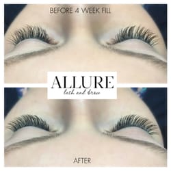 Allure Lash and Brow - Before and after four week fill