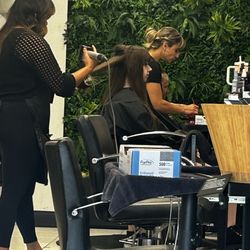 Splash Hair Salon - Sydney blow drying my daughter's hair