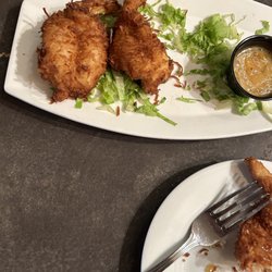 Grassfields Steak & Seafood - Coconut shrimp with orange horseradish dip! Shrimp huge and meaty!