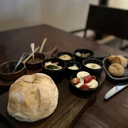 Cabaña Las Lilas - The bread and relish plate - you can refuse it, but it's worth eating...