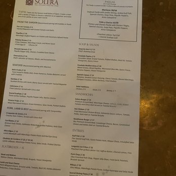 Solera Bar & Tasting Room - Menu - Tapas Bars Near Me - Baton Rouge, Louisiana