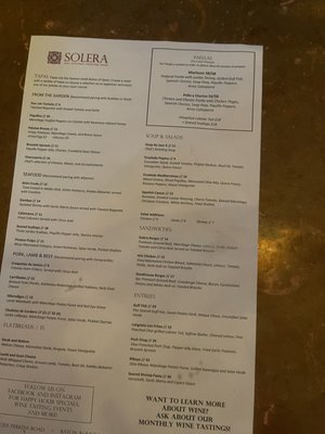 Menu photo 6 Solera Bar & Tasting Room Baton Rouge, LA